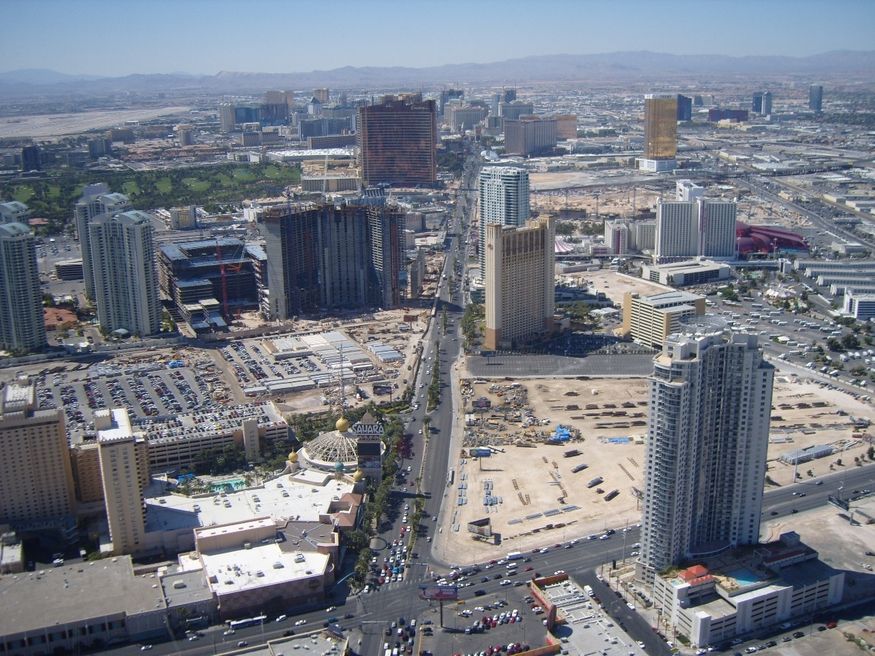 View of Las Vegas Strip from the top of the Stratosphere Hotel