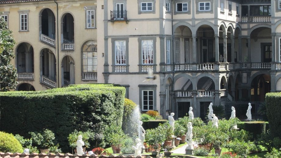 Palazzo Pfanner's garden, viewed from the ramparts