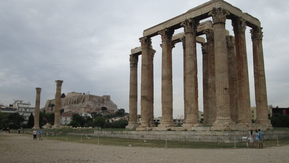 Olympian Zeus at ground level looking towards the Acropolis