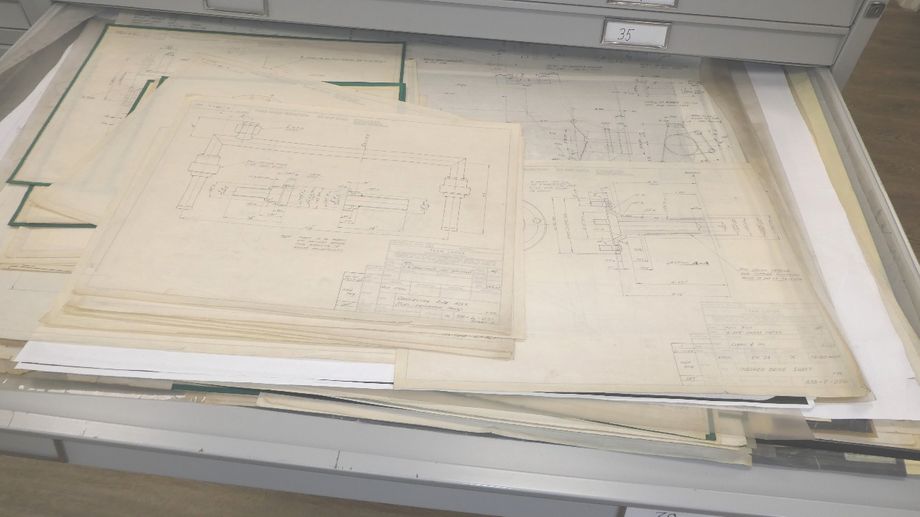 The original technical drawings of the 1965 Indianapolis winning Lotus 38